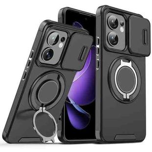 For OPPO Reno13 F 5G Sliding Camshield Ring Holder Phone Case(Black)