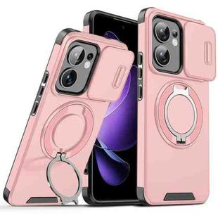 For OPPO Reno13 F 5G Sliding Camshield Ring Holder Phone Case(Pink)