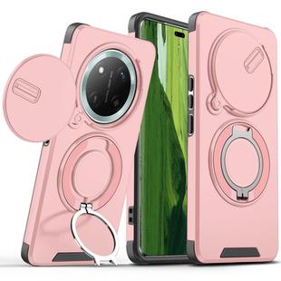 For Honor X60 Pro Sliding Camshield Ring Holder Phone Case(Pink)