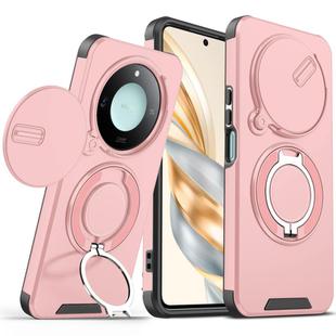 For Honor X60 Sliding Camshield Ring Holder Phone Case(Pink)