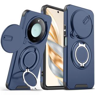 For Honor X60 Sliding Camshield Ring Holder Phone Case(Blue)