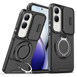 For vivo V40 Lite 5G Sliding Camshield Ring Holder Phone Case(Black)