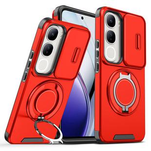 For vivo V40 Lite 5G Sliding Camshield Ring Holder Phone Case(Red)