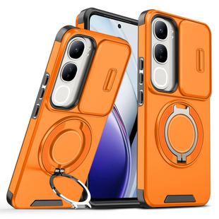 For vivo V40 Lite 5G Sliding Camshield Ring Holder Phone Case(Orange)