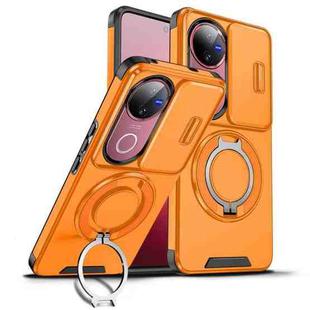 For vivo V50 Sliding Camshield Ring Holder Phone Case(Orange)