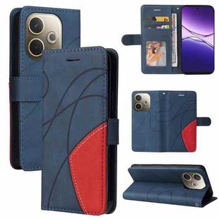 For OPPO A5 Pro 5G Global Dual-color Splicing Flip Leather Phone Case(Blue)