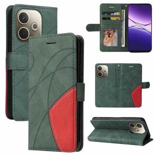 For OPPO A5 Pro 5G Global Dual-color Splicing Flip Leather Phone Case(Green)