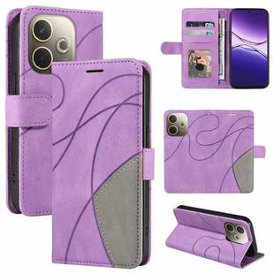 For OPPO A5 Pro 5G Global Dual-color Splicing Flip Leather Phone Case(Purple)