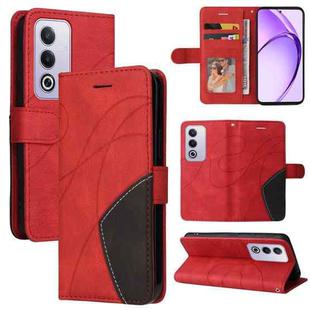 For OPPO A5 5G Global / A3 Pro 5G Global Dual-color Splicing Flip Leather Phone Case(Red)