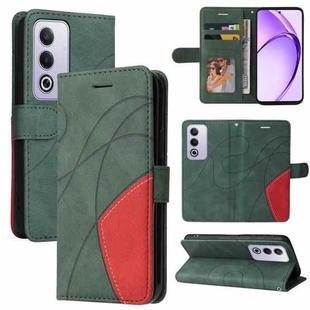 For OPPO A5 5G Global / A3 Pro 5G Global Dual-color Splicing Flip Leather Phone Case(Green)