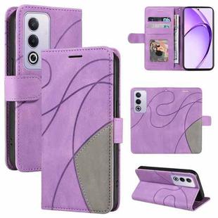 For OPPO A5 5G Global / A3 Pro 5G Global Dual-color Splicing Flip Leather Phone Case(Purple)