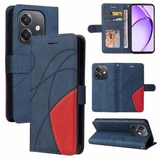 For OPPO A3X 4G / A3 Global Dual-color Splicing Flip Leather Phone Case(Blue)