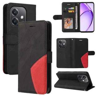 For OPPO A3X 4G / A3 Global Dual-color Splicing Flip Leather Phone Case(Black)