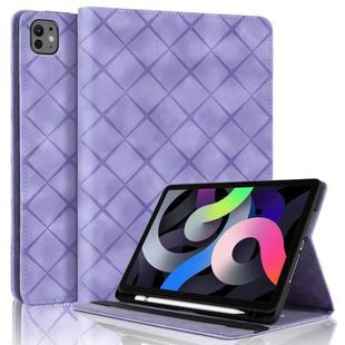 For iPad Air 11 2025 / 2024 Rhombus Embossed Leather Smart Tablet Case(Purple)