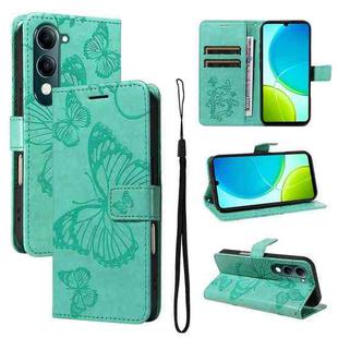 For vivo Y29S 5G / Y04 3D Butterfly Embossed Pattern Flip Leather Phone Case(Green)