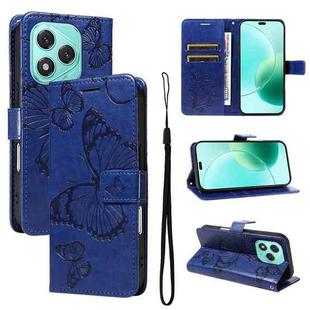 For Honor 400 Lite 3D Butterfly Embossed Pattern Flip Leather Phone Case(Blue)