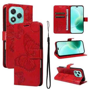 For Honor 400 Lite 3D Butterfly Embossed Pattern Flip Leather Phone Case(Red)