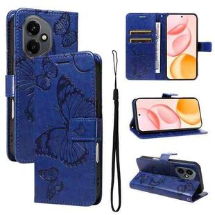 For Honor 400 Global 156.5mm 3D Butterfly Embossed Pattern Flip Leather Phone Case(Blue)