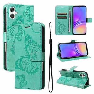 For Samsung Galaxy A06 4G / 5G 3D Butterfly Embossed Pattern Flip Leather Phone Case(Green)