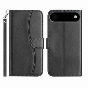 For iPhone 17 Air Dual-Folded S-shape Leather Phone Case(Black)