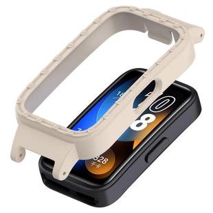 For Huawei Band 10 / 9 / 8 12mm Hollow PC Half Coverage Watch Protective Case(Ivory White)