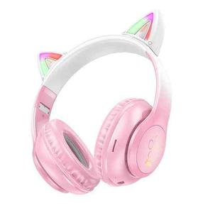 hoco W42 Cat Ear Head Mounted Bluetooth Earphone(Cherry Blossom Pink)