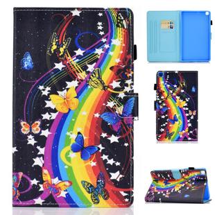 For Samsung Galaxy Tab A7 10.4 2020 T500 Horizontal TPU Painted Flat Leather Case Anti-skid Strip with Pen Cover & Card Slot & Holder(Music Butterfly)