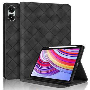 For Xiaomi Redmi Pad Pro 12.1 2024 Rhombus Embossing Leather Tablet Case(Black)