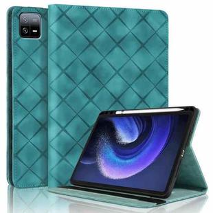 For Xiaomi Pad 6 / 6 Pro Rhombus Embossing Leather Tablet Case(Green)