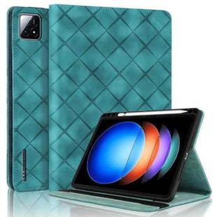 For Xiaomi Pad 6S Pro 12.4 Rhombus Embossing Leather Tablet Case(Green)