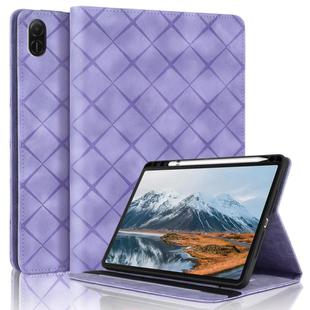 For Honor Pad X9 2023 / X8 Pro Rhombus Embossed Leather Tablet Case(Purple)