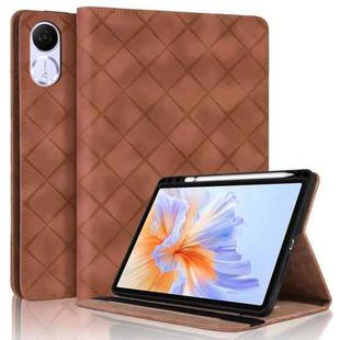 For Honor Pad V9 11.5 Rhombus Embossing Leather Tablet Case(Brown)