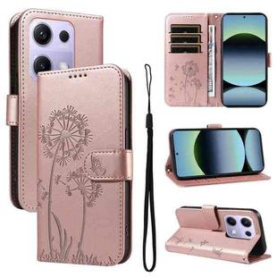 For Xiaomi Poco M6 Pro 4G Global Dandelion Embossed Pattern Flip Leather Phone Case(Rose Gold)