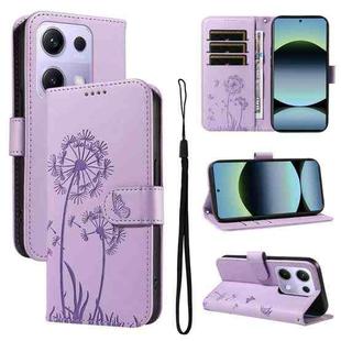 For Xiaomi Poco M6 Pro 4G Global Dandelion Embossed Pattern Flip Leather Phone Case(Purple)