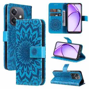 For OPPO A5x 5G Global Embossed Sunflower Pattern Flip Leather Phone Case(Blue)