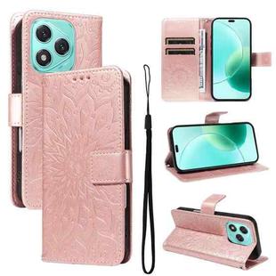 For Honor 400 Lite Embossed Sunflower Pattern Flip Leather Phone Case(Rose Gold)