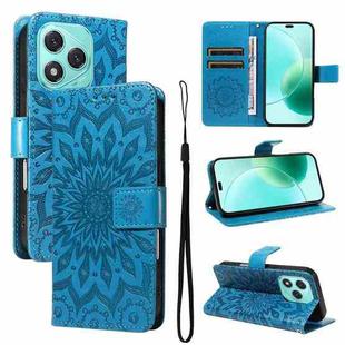 For Honor 400 Lite Embossed Sunflower Pattern Flip Leather Phone Case(Blue)