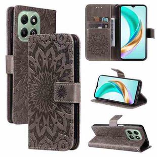 For Honor X6c / X6b / X6a / X5b Embossed Sunflower Pattern Flip Leather Phone Case(Grey)