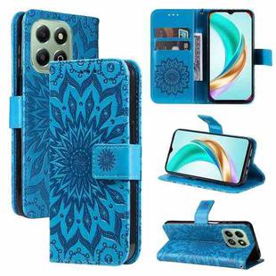 For Honor X6c / X6b / X6a / X5b Embossed Sunflower Pattern Flip Leather Phone Case(Blue)