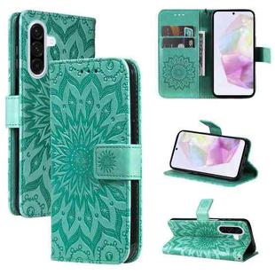 For Samsung Galaxy A36 5G / M56 5G Embossed Sunflower Pattern Flip Leather Phone Case(Green)
