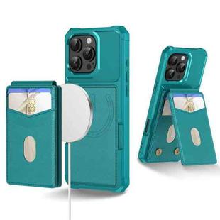 For iPhone 16 Pro Max 2-in-1 Magnetic Wallet MagSafe Leather Back Phone Case(Green)