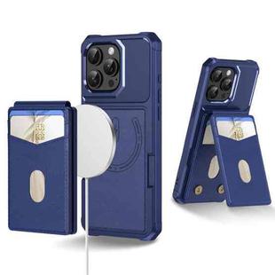 For iPhone 15 Pro Max 2-in-1 Magnetic Wallet MagSafe Leather Back Phone Case(Blue)