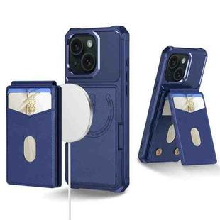 For iPhone 14 2-in-1 Magnetic Wallet MagSafe Leather Back Phone Case(Blue)