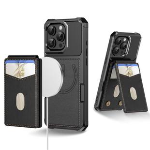 For iPhone 13 Pro Max 2-in-1 Magnetic Wallet MagSafe Leather Back Phone Case(Black)