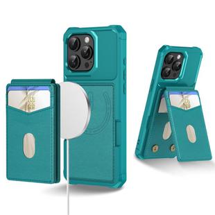For iPhone 13 Pro Max 2-in-1 Magnetic Wallet MagSafe Leather Back Phone Case(Green)