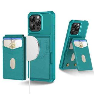 For iPhone 12 Pro Max 2-in-1 Magnetic Wallet MagSafe Leather Back Phone Case(Green)