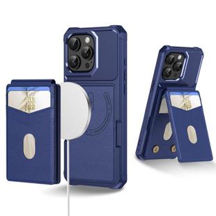 For iPhone 11 Pro Max 2-in-1 Magnetic Wallet MagSafe Leather Back Phone Case(Blue)