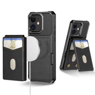 For iPhone 11 2-in-1 Magnetic Wallet MagSafe Leather Back Phone Case(Black)