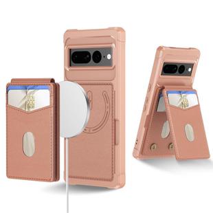 For Google Pixel 7a 2-in-1 RFID Wallet Magnetic MagSafe Leather Phone Case(Pink)