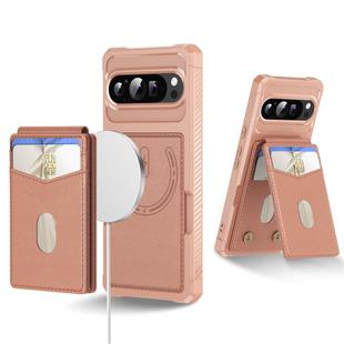 For Google Pixel 9 Pro XL 2-in-1 RFID Wallet Magnetic MagSafe Leather Phone Case(Pink)